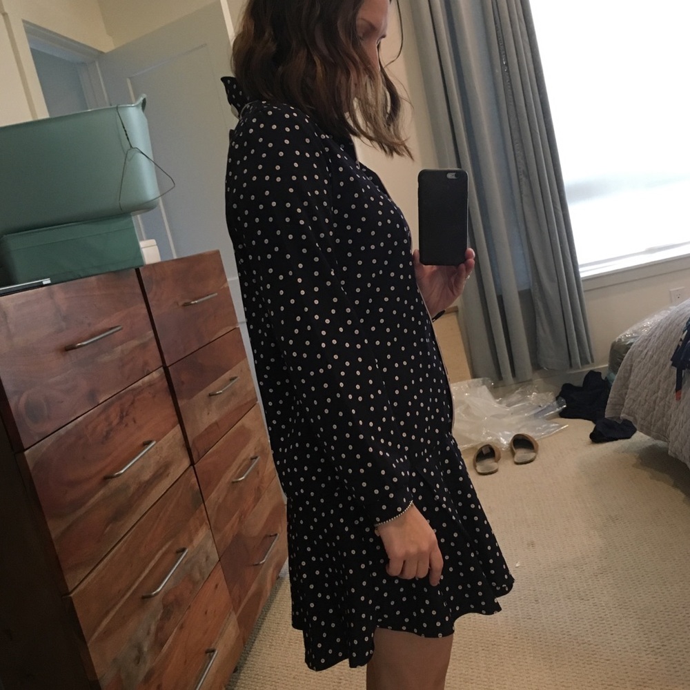 Olive button down dress with flutter skirt